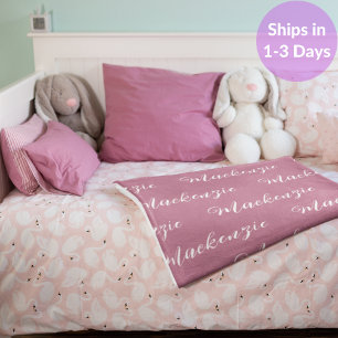 Personalized Gift Girl Kids Custom Name Rose Baby Blanket