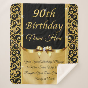 Personalized, Gift Ideas for 90 Year Old Woman, Sherpa Blanket
