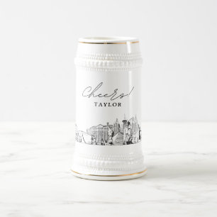 Personalized Gift Las Vegas Skyline Beer Stein