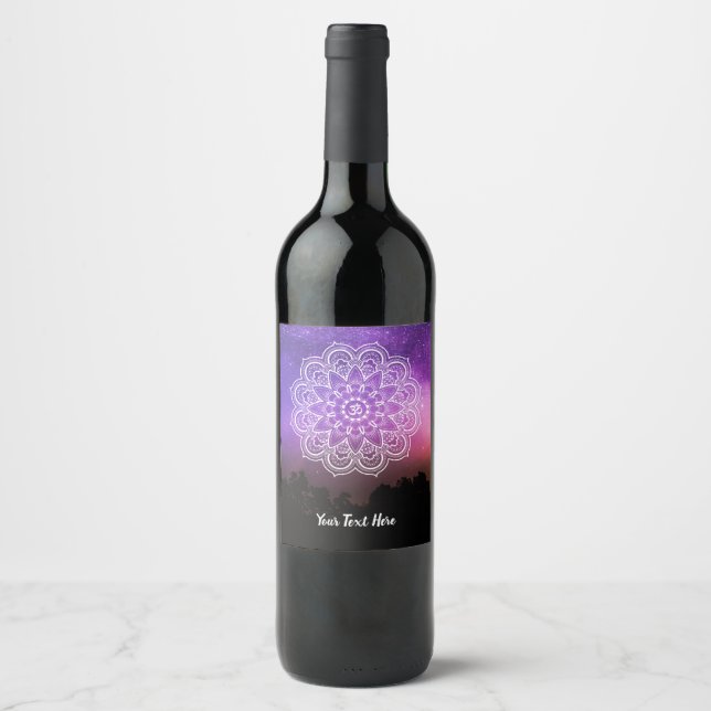 Personalized Gift Mandala Wine Label (Front)