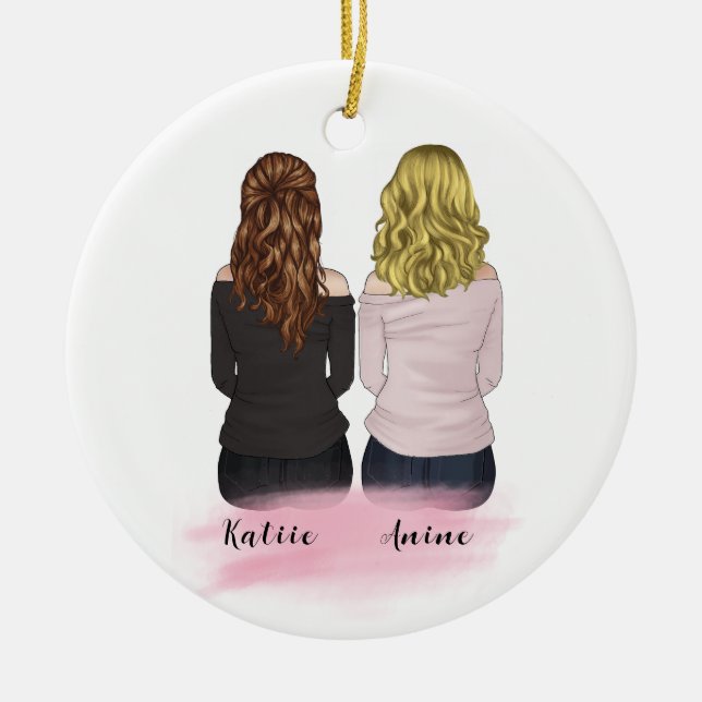 Personalized Gift Message for best friend Ceramic Ornament (Front)