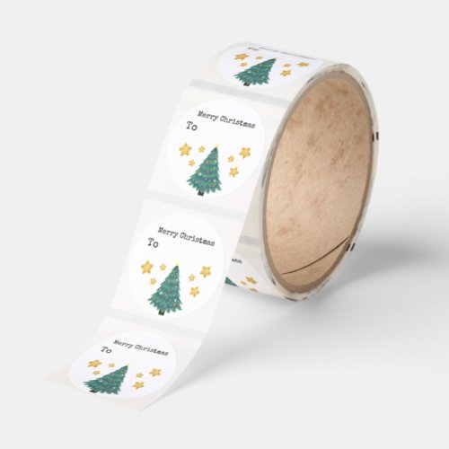 Personalized Gift Name - Christmas Tree Classic Round Sticker
