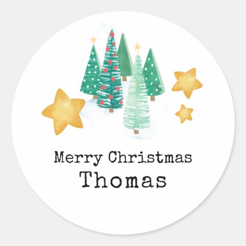 Personalized Gift Name Stickers - Christmas Tree