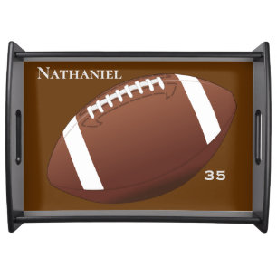 Personalized Gift Photo and Text Football Serving Tray