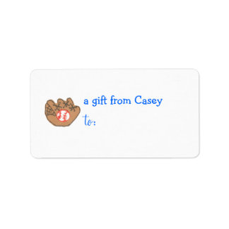 Personalized gift tag label -- baseball theme