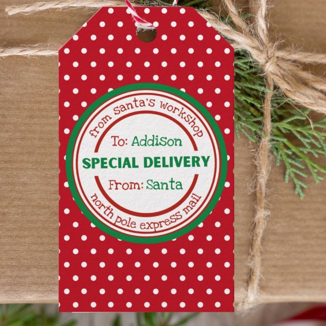 Personalized Gift Tag Special Delivery from Santa (Creator Uploaded)