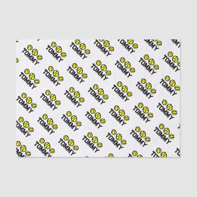 Personalized gift tissue paper for tennis player (Front)