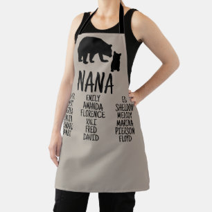Personalized Gift With Grandkid's Names Nana Bear Apron