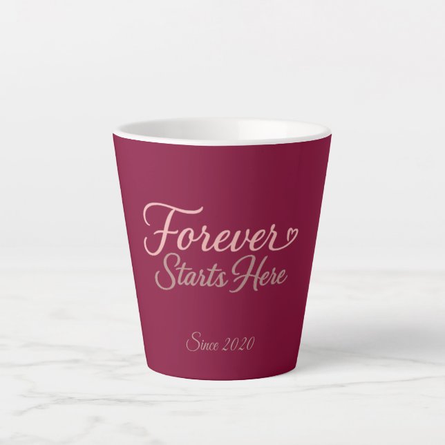Personalized gift with the date Valentine's Day Latte Mug (Front)