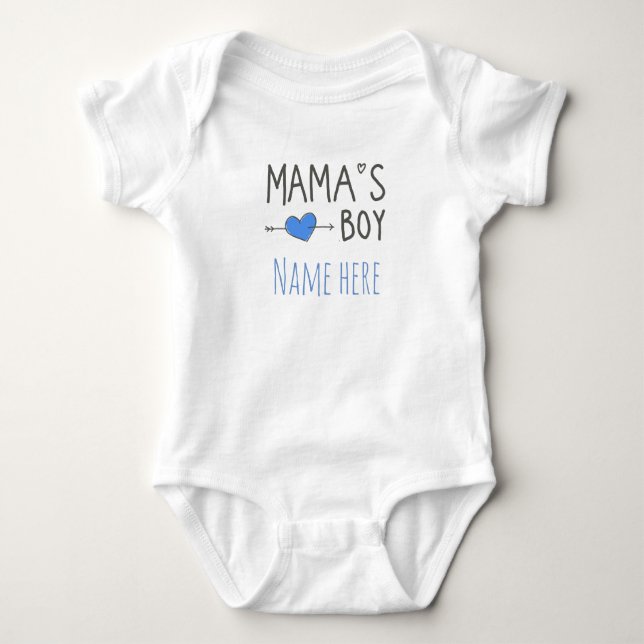 Personalized Gifts baby's name mama's boy Baby Bodysuit (Front)