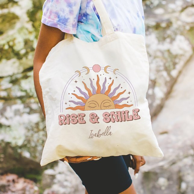 Personalized Gifts Boho Rise And Smile Tote Bag (Creator Uploaded)