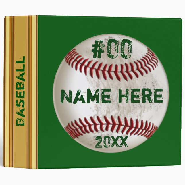 Personalized Gifts for Baseball Card Collectors 3 Ring Binder (Front/Spine)