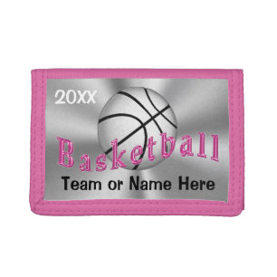 Personalized Gifts for Girls Basketball Team NAME Trifold Wallet