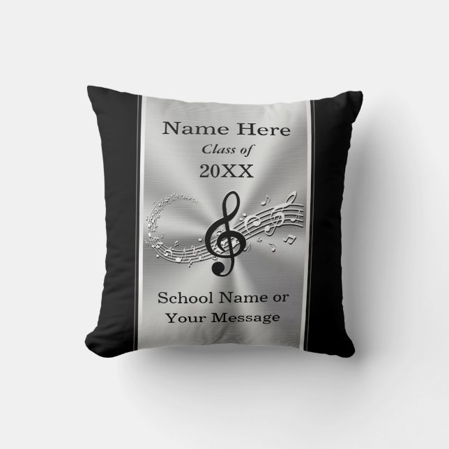 Personalized Gifts for Graduating Music Students Throw Pillow (Front)