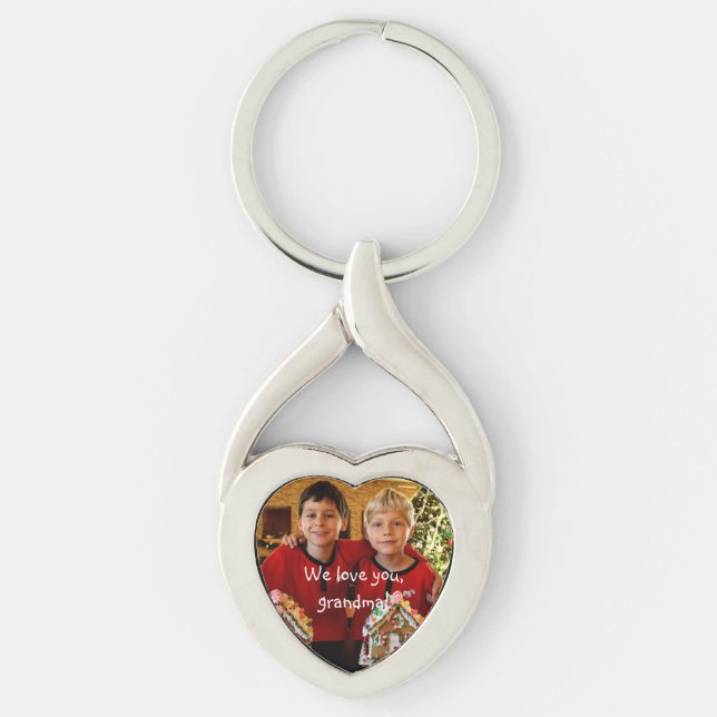 Personalized Gifts For Grandma Heart Key Chains (Front)