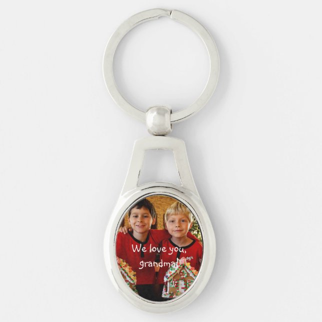 Personalized Gifts For Grandma Oval Key Chains (Front)