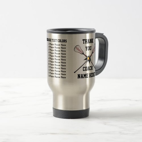 Personalized Gifts for Lacrosse Coaches Your Color Travel Mug