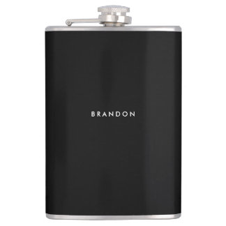 Personalized Gifts For Men Black Flask 8oz