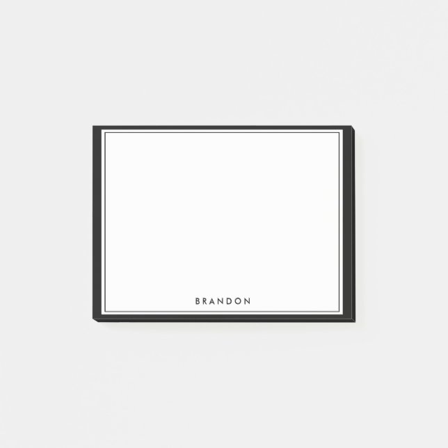 Personalized Gifts For Men Black Post-it® Notes (Front)