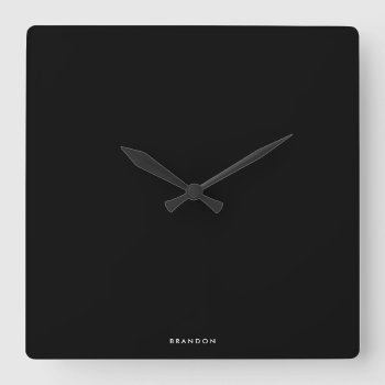 Personalized Gifts For Men Black Square Wall Clock by online_store at Zazzle