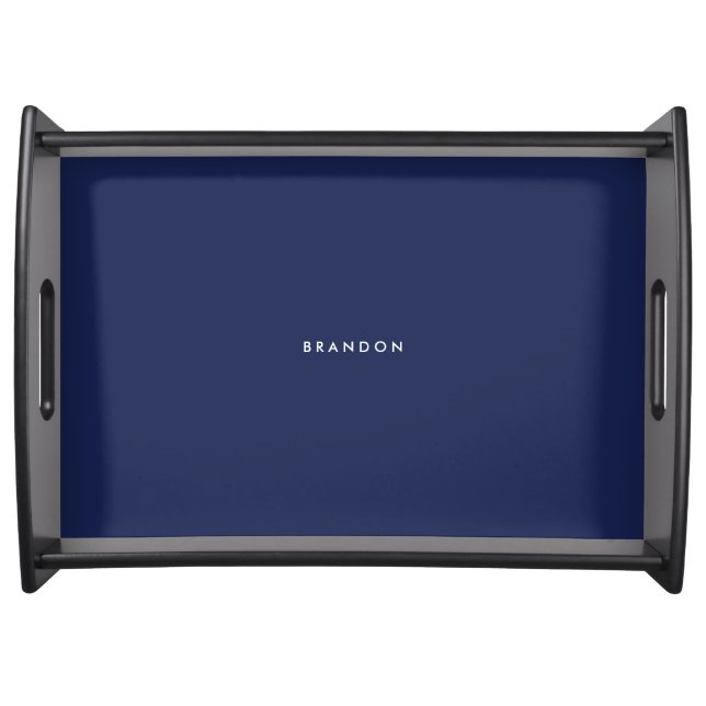 Personalized Gifts For Men Blue Large Serving Tray (Front)