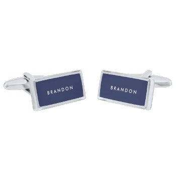 Personalized Gifts For Men Blue Silver Cufflinks by online_store at Zazzle