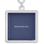 Personalized Gifts For Men Blue Silver Necklace at Zazzle
