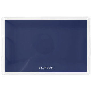 Personalized Gifts For Men Large Navy Blue Trays