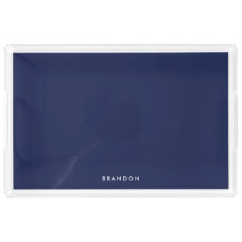 Personalized Gifts For Men Large Navy Blue Trays by online_store at Zazzle