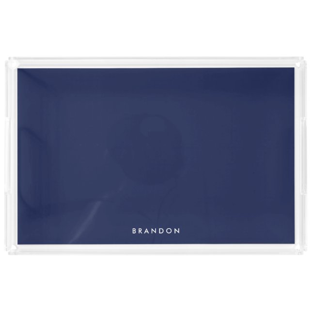 Personalized Gifts For Men Large Navy Blue Trays (Front)