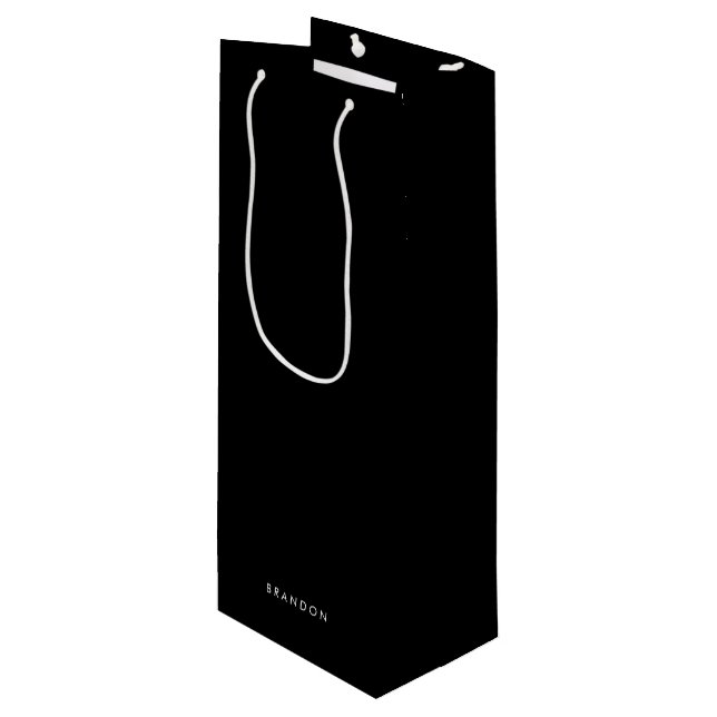 Personalized Gifts For Men Wine Black Gift Bags (Front Angled)