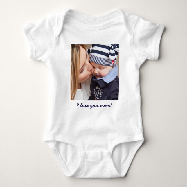 Personalized Gifts For Mom Add Your Photo And Text Baby Bodysuit (Front)