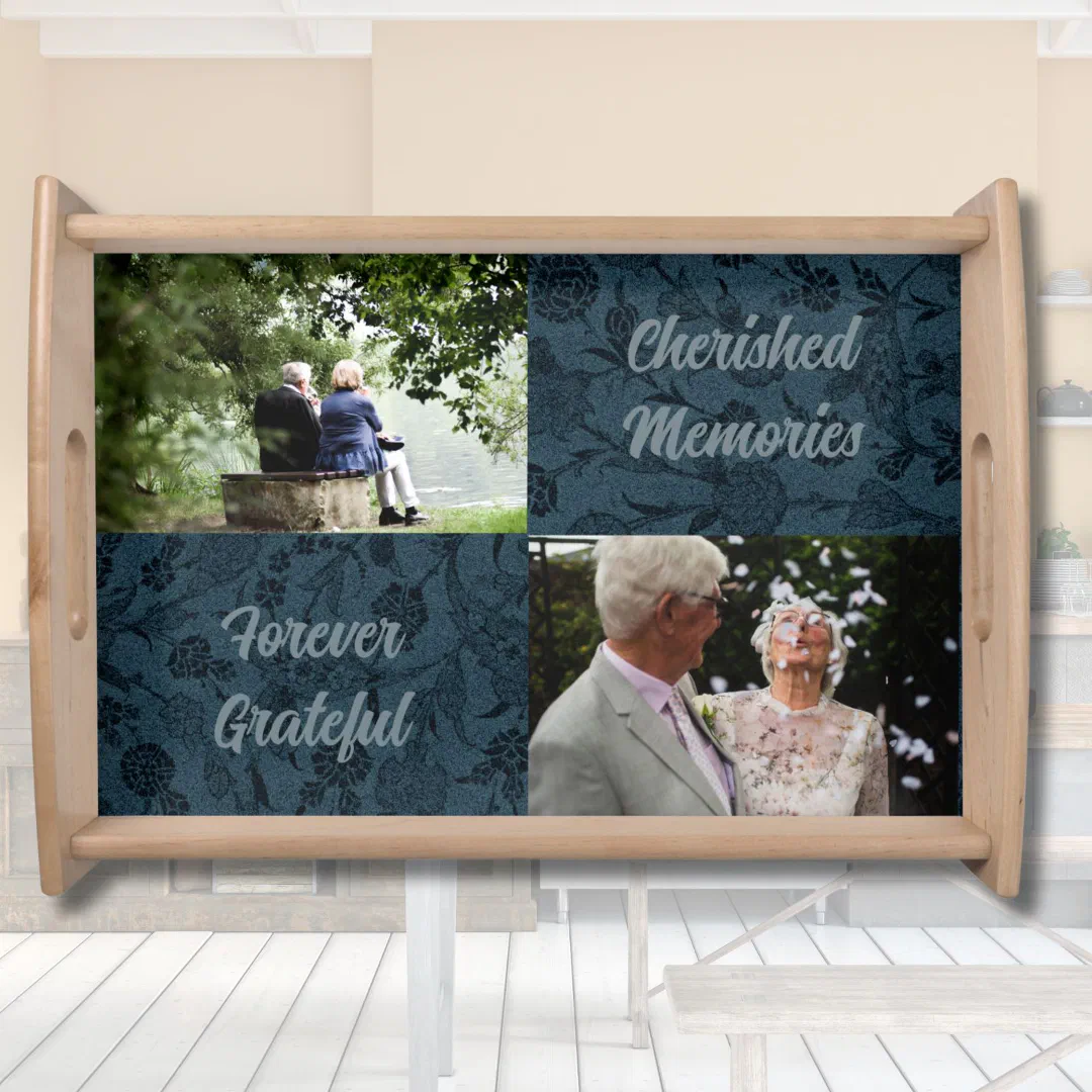 Personalized Gifts for Older Parents Couples Green Serving Tray (Personalized Gifts for Older Parents Couples)