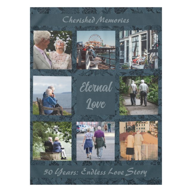 Personalized Gifts for Older Parents Couples Green Tablecloth (Front)