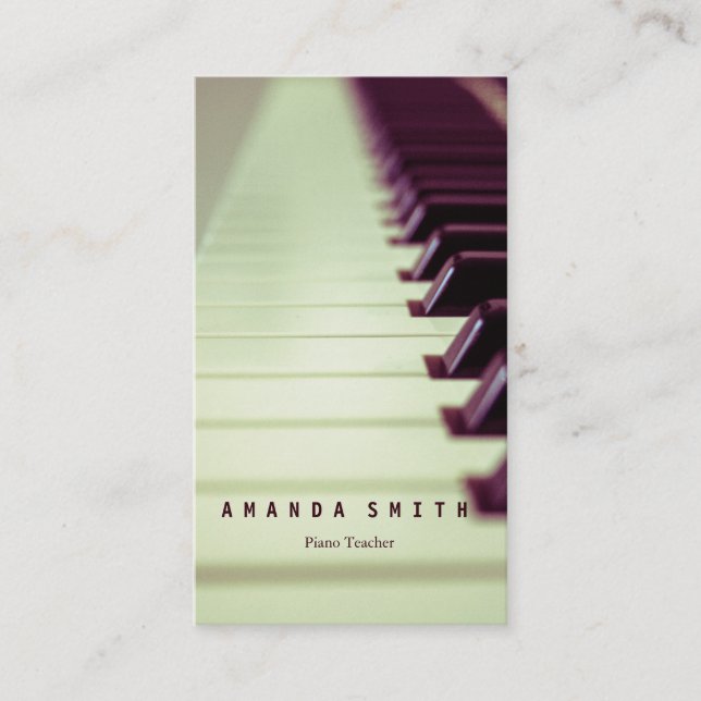 Personalized Gifts for Pianist Business Card (Front)