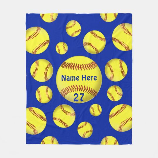 Personalized Gifts For Softball Lovers Room Decor Fleece Blanket