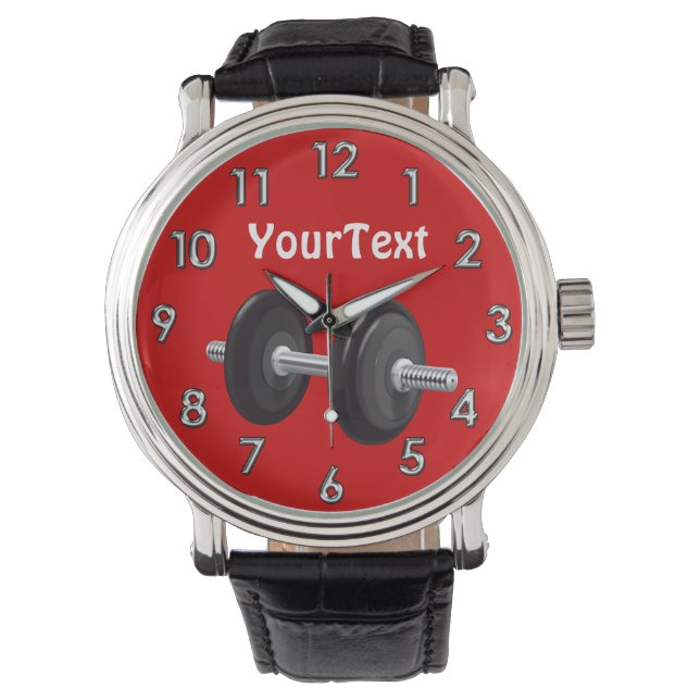 Personalized Gifts for Weightlifters Barbell Watch (Front)