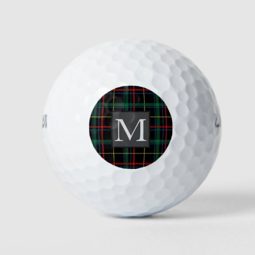 Personalized Gifts Golfer Tartan Monogram Golfing Golf Balls