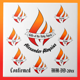 Personalized Gifts of the Holy Spirit Confirmation Ceramic Tile