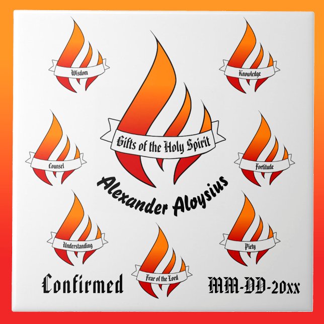 Personalized Gifts of the Holy Spirit Confirmation Ceramic Tile (Creator Uploaded)
