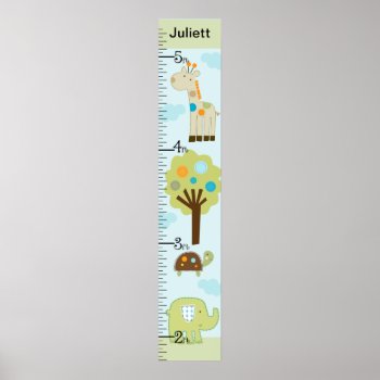 Personalized Giggle Gang Animals Growth Chart by Personalizedbydiane at Zazzle