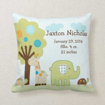 Personalized Giggle Gang Animals Pillow Keepsake by Personalizedbydiane at Zazzle