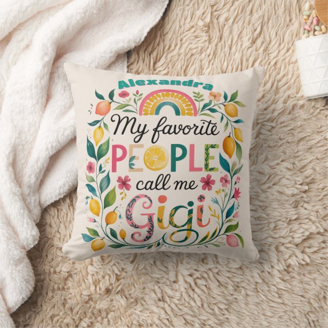 ❤️Personalized GIGI Mothers Day Birthday Christmas Throw Pillow (Blanket)