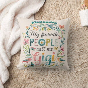 ❤️Personalized GIGI Mothers Day Birthday Christmas Throw Pillow