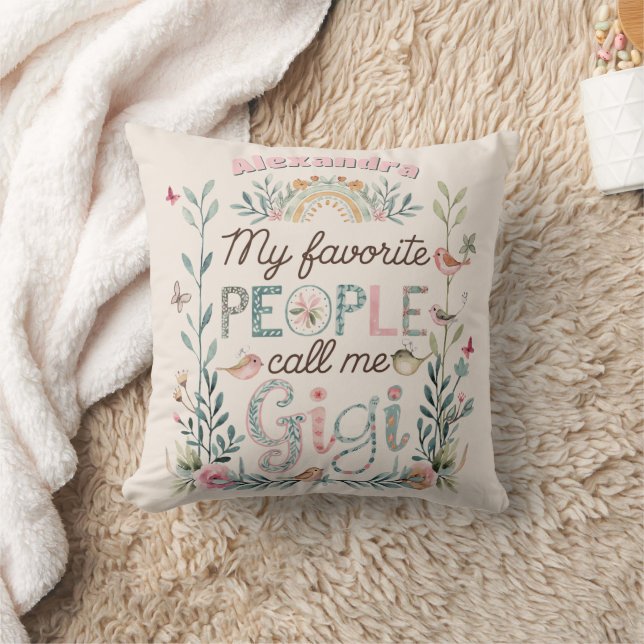 ❤️Personalized GIGI Mothers Day Birthday Christmas Throw Pillow (Blanket)