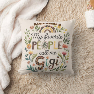 ❤️Personalized GIGI Mothers Day Birthday Christmas Throw Pillow