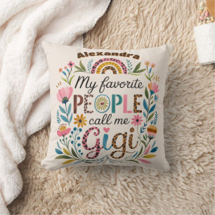 ❤️Personalized GIGI Mothers Day Birthday Christmas Throw Pillow
