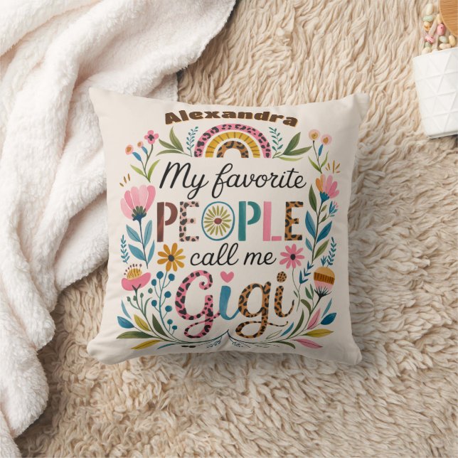 ❤️Personalized GIGI Mothers Day Birthday Christmas Throw Pillow (Blanket)