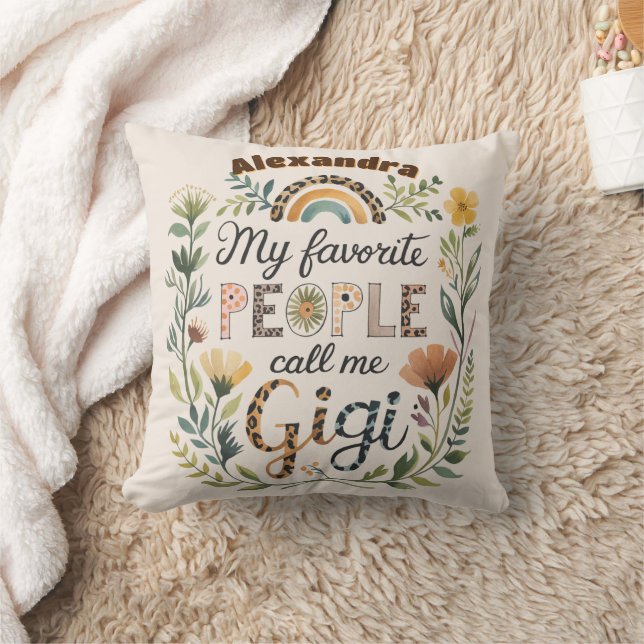 ❤️Personalized GIGI Mothers Day Birthday Christmas Throw Pillow (Blanket)