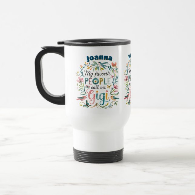 Personalized GIGI Mothers Day Birthday Christmas Travel Mug (Left)